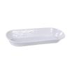 Golden Rabbit Enamelware Oval Basket, 16 x 6 inch, Solid White Textured view 1