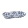 Golden Rabbit Enamelware Oval Basket, 16 x 6 inch, Grey Swirl view 1