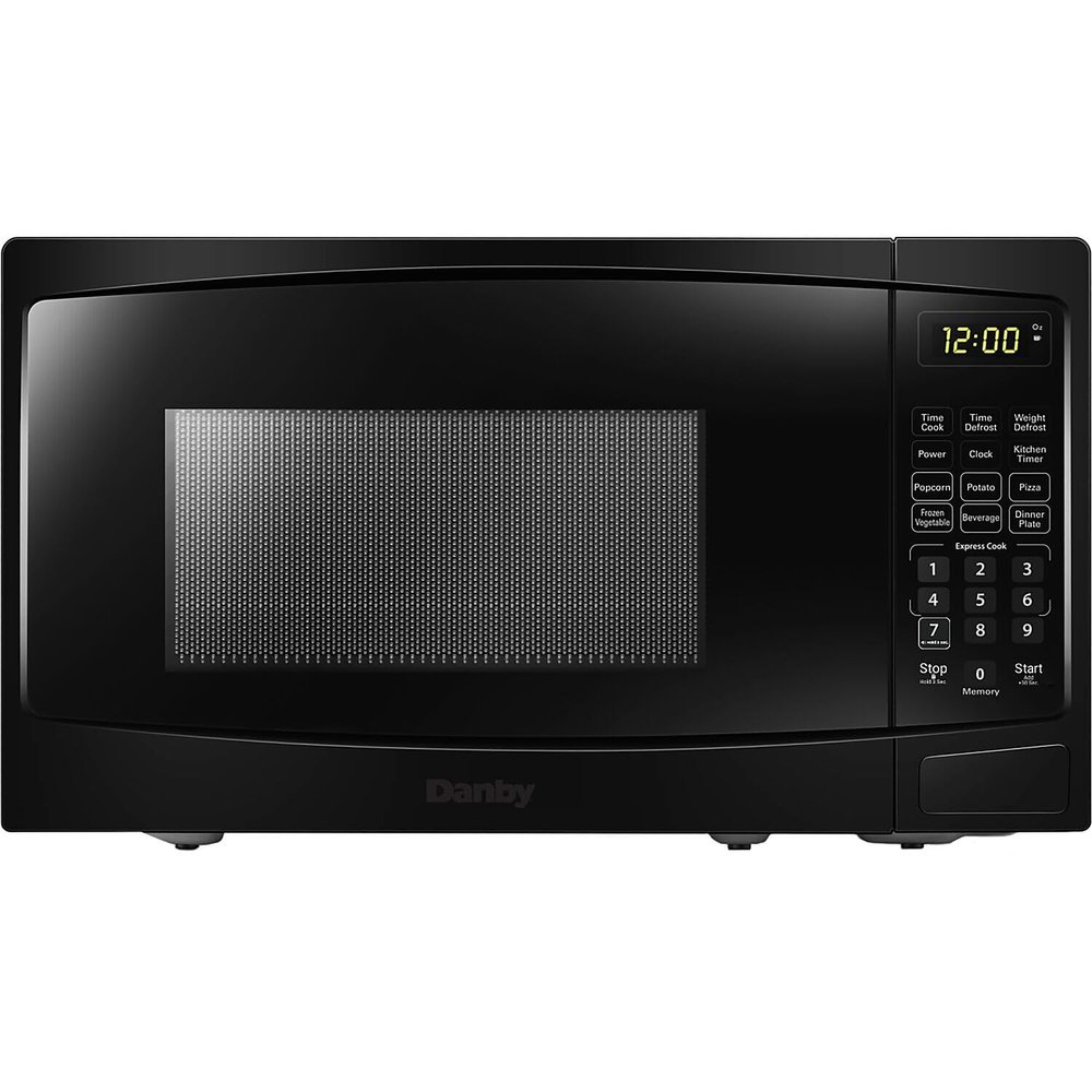Danby DBMW0920BBB 0.9 cu ft. Countertop Microwave in Black 6 Convenient Auto Cook Options: Popcorn, Potato, Pizza, Frozen Vegetables, Beverage, Dinner Plate. Express Cook buttons: 1  6 minutes