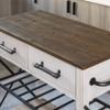 FirsTime & Co. Off-White and Brown Aurora Kitchen Cart, Coffee Bar and Microwave Stand, Island on Wheels with Storage, Wood and Metal, Farmhouse, 31.5 inches view 3