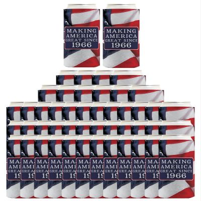 60th Birthday Party Adult Favors Making America Great Since 1966 48-Pack Ultra Slim Seltzer Can Coolies
