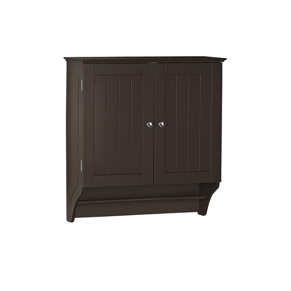 RiverRidge Ashland Two-Door Bathroom Storage Cabinet - Gray - Wall Mounted Medicine Cabinet Over Toilet Storage with Towel Rail and 2 Fixed Interior Shelves