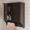 RiverRidge Ashland Two-Door Bathroom Storage Cabinet - Gray - Wall Mounted Medicine Cabinet Over Toilet Storage with Towel Rail and 2 Fixed Interior Shelves view 2