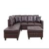 A Ainehome 3 PCS Living Room Set, Sectional Sofa Set, L-Shape Couch in Home, with Storage Ottoman and Matching Pillows (Brown,Left Hand Facing) view 2