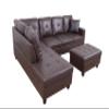 A Ainehome 3 PCS Living Room Set, Sectional Sofa Set, L-Shape Couch in Home, with Storage Ottoman and Matching Pillows (Brown,Left Hand Facing) view 3