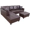 A Ainehome 3 PCS Living Room Set, Sectional Sofa Set, L-Shape Couch in Home, with Storage Ottoman and Matching Pillows (Brown,Left Hand Facing) view 4