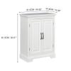 Teamson Home St. James Freestanding Floor Cabinet Bathroom Living Room Storage Organizer with 2 Doors 2 Adjustable Inner Shelves, White view 3