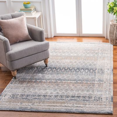 Martha Stewart x SAFAVIEH Area Rug Collection - 4' x 6', Cream & Grey, Non-Shedding & Easy Cleaning, Ideal for Living Room, Foyer, Bedroom, Accent Space (MSR646G)