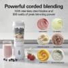 Hamilton Beach Portable Blender for Shakes and Smoothies, 14 Oz BPA Free Travel Cup & Lid, Durable Stainless Steel Blades, Personal Smoothie Blender, 2 Jars - White (51102V) view 3