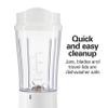 Hamilton Beach Portable Blender for Shakes and Smoothies, 14 Oz BPA Free Travel Cup & Lid, Durable Stainless Steel Blades, Personal Smoothie Blender, 2 Jars - White (51102V) view 4