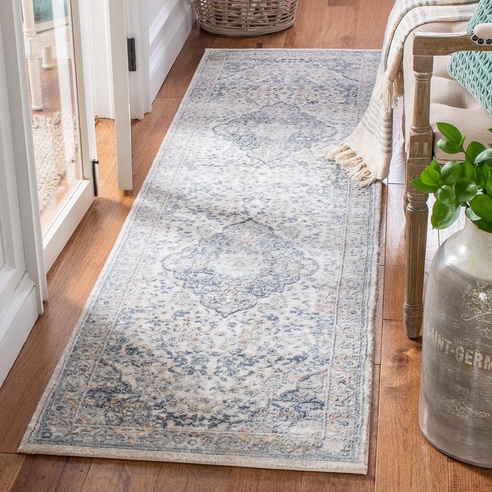 Martha Stewart x SAFAVIEH Area Rug Collection - 2'2" x 8' Runner, Cream & Beige, Non-Shedding & Easy Cleaning, Ideal for Living Room, Bedroom, Foyer, Hallway (MSR693D)