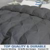SLEEP-NEST 1000 TC Oversized King Comforter 116x98 Pinch Pleated Pintuck Duvet Insert with 8 Corner tabs 1 Piece All Season Down Alternative 500 GSM Bed Quilt Super Soft & Breathable, Dark Grey view 3