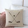 Decorative Throw Pillow Cushion Covers for Sofa Golf Ball Clubs Drop Glyph Shadow Negative Sport Golfing Signs Symbols Sports Recreation Pictogram Linen Couch Square Pillow Cases 18x18 Inch view 1