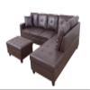 A Ainehome 3 PCS Living Room Set, Sectional Sofa Set, L-Shape Couch in Home, with Storage Ottoman and Matching Pillows (Brown,Right Hand Facing) view 3
