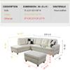 A Ainehome 3 PCS Living Room Set, Sectional Sofa Set, L-Shape Couch in Home, with Storage Ottoman and Matching Pillows (Cream White,Left Hand Facing) view 2