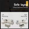 A Ainehome 3 PCS Living Room Set, Sectional Sofa Set, L-Shape Couch in Home, with Storage Ottoman and Matching Pillows (Cream White,Left Hand Facing) view 3