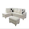 A Ainehome 3 PCS Living Room Set, Sectional Sofa Set, L-Shape Couch in Home, with Storage Ottoman and Matching Pillows (Cream White,Left Hand Facing) view 4