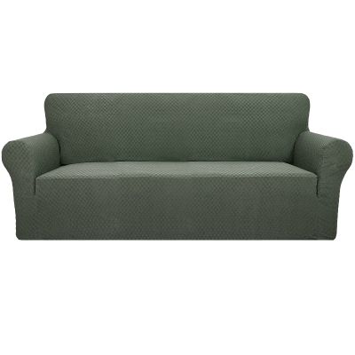 YEMYHOM Couch Cover Latest Jacquard Design High Stretch Sofa Covers for 3 Cushion Couch, Pet Dog Cat Proof Slipcover Non Slip Magic Elastic Furniture Protector (Large, Army Green)
