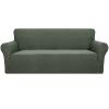 YEMYHOM Couch Cover Latest Jacquard Design High Stretch Sofa Covers for 3 Cushion Couch, Pet Dog Cat Proof Slipcover Non Slip Magic Elastic Furniture Protector (Large, Army Green) view 1