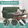YEMYHOM Couch Cover Latest Jacquard Design High Stretch Sofa Covers for 3 Cushion Couch, Pet Dog Cat Proof Slipcover Non Slip Magic Elastic Furniture Protector (Large, Army Green) view 3
