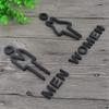 ZHONGJIUYUAN 1pair Toilet Sign Men and Women Wc Sign for Bathroom Door Sign Gold Acrylic Wall Letters Wall Signage Indicator view 1