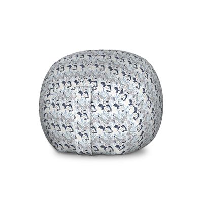 Ambesonne Aqua Jellyfish Storage Toy Bag Chair, Abstract Style Composition of Sea Turtle Dolphin Octopus Coral Seaweed, Stuffed Animal Organizer Washable Bag, Large Size, Multicolor