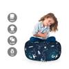 Ambesonne Space Storage Toy Bag Chair, World's Orbit with Spaceships Astronauts Satellites and Moon, Stuffed Animal Organizer Washable Bag, Small Size, Teal Blue view 2