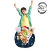 Ambesonne Space Storage Toy Bag Chair, World's Orbit with Spaceships Astronauts Satellites and Moon, Stuffed Animal Organizer Washable Bag, Small Size, Teal Blue view 3
