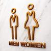 ZHONGJIUYUAN 1pair (Gold) Toilet Sign Men and Women Wc Sign for Bathroom Door Sign Gold Acrylic Wall Letters Wall Signage Indicator view 1