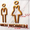 ZHONGJIUYUAN 1pair (Gold) Toilet Sign Men and Women Wc Sign for Bathroom Door Sign Gold Acrylic Wall Letters Wall Signage Indicator view 2