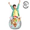 Ambesonne Pink Flamingo Storage Toy Bag Chair, Birds of Hawaii Exotic Animals on Polka Dot Backdrop, Stuffed Animal Organizer Washable Bag, Small Size, Mint Green view 3