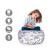 Ambesonne Animal Storage Toy Bag Chair, Sketchy Drawn Arctic Narwhal Snowy Owl Albatross Beluga Whale Penguin, Stuffed Animal Organizer Washable Bag, Small Size, Indigo White view 2