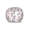 Ambesonne Pastel Storage Toy Bag Chair, Horses and Flower Bouquets on The Head Tattoo Style Floral Wreath Pattern, Stuffed Animal Organizer Washable Bag, Small Size, Rose Blue view 1