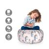 Ambesonne Pastel Storage Toy Bag Chair, Horses and Flower Bouquets on The Head Tattoo Style Floral Wreath Pattern, Stuffed Animal Organizer Washable Bag, Small Size, Rose Blue view 2