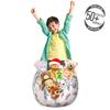 Ambesonne Pastel Storage Toy Bag Chair, Horses and Flower Bouquets on The Head Tattoo Style Floral Wreath Pattern, Stuffed Animal Organizer Washable Bag, Small Size, Rose Blue view 3