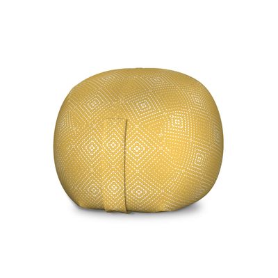 Ambesonne Mustard Storage Toy Bag Chair, Geometrical Abstract Dotted Nested Diamond Rhombus Square Forms, Stuffed Animal Organizer Washable Bag, Large Size, Yellow White