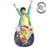 Ambesonne Race Car Storage Toy Bag Chair, Cartoon Style Interpretation of Checkered Flags and Automobile, Stuffed Animal Organizer Washable Bag, Small Size, Cobalt Blue view 3