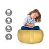 Ambesonne Mustard Storage Toy Bag Chair, Geometrical Abstract Dotted Nested Diamond Rhombus Square Forms, Stuffed Animal Organizer Washable Bag, Small Size, Yellow White view 2