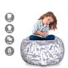 Ambesonne Animal Storage Toy Bag Chair, Sketchy Drawn Arctic Narwhal Snowy Owl Albatross Beluga Whale Penguin, Stuffed Animal Organizer Washable Bag, Large Size, Indigo White view 2