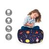 Ambesonne Spaceship Storage Toy Bag Chair, Cosmic Themed Pattern of Flying Spacecraft in Outer Space Stars Planets, Stuffed Animal Organizer Washable Bag, Small Size, Indigo view 2