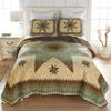 Donna Sharp Contemporary Polyester Quilt Set - Sea Breeze Star - 3-Piece Queen Size Quilt Set, Includes Quilt, and Two Standard Pillow Shams Perfect for Coastal and Souhtwest Decor view 1