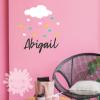 Ohongs Design Studio Custom Name with Heart rain/Name Wall Decal/Nursery Decal/Personalized Sticker/Cloud Heart rain/Girls Room/Gift/kidsroom view 2
