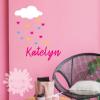 Ohongs Design Studio Custom Name with Heart rain/Name Wall Decal/Nursery Decal/Personalized Sticker/Cloud Heart rain/Girls Room/Gift/kidsroom view 4