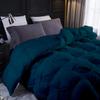 All-Season Down Pinch Pleated Comforter 100% Egyptian Cotton 1000-TC Corner Tebs Wrinkle & Fade Resistant Box Pintuck Comforter Set 90"X90" Queen Size Teal Solid view 3