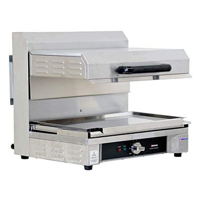 STAINLESS STEEL QUARTZ ADJUSTABLE SALAMANDER WITH 14 X 23.78 WARMING BASE