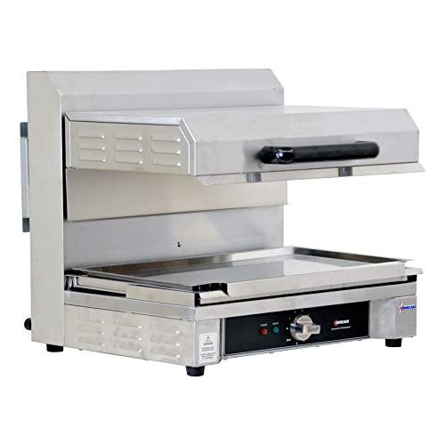 STAINLESS STEEL QUARTZ ADJUSTABLE SALAMANDER WITH 14 X 23.78 WARMING BASE