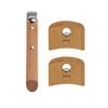 CRISTEL, Set of Detachable Handle Includes 1 Handle + 2 Side Handles, Beech Wood, Stainless Steel Mechanism, Casteline Collection view 2