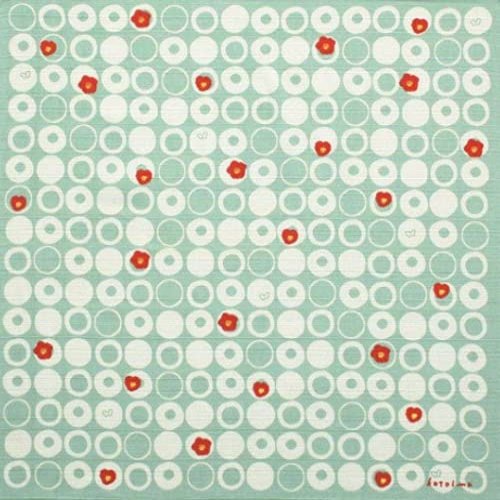 50cm Furoshiki Japanese Cotton Fabric Wrapping Cloth Kotoima Colorful Flower Gift Wrap Reusable Bento Bag Handmade (Green Snow)