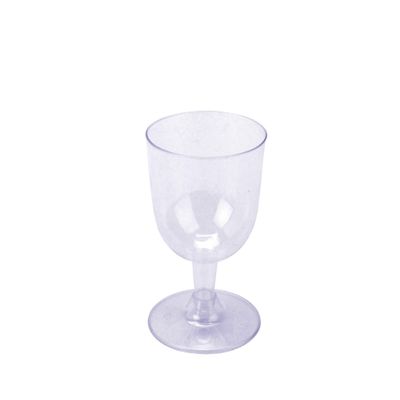 DecorFest 5.5 oz Premium Disposable Plastic Wine Glasses 4.75" (40-Count) Crystal Clear, Hard Plastic, 2 Piece Construction