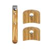 Cristel, Set of Detachable Handle Includes 1 Handle + 2 Side Handles, Olive Wood, Stainless Steel Mechanism, Casteline Collection view 2